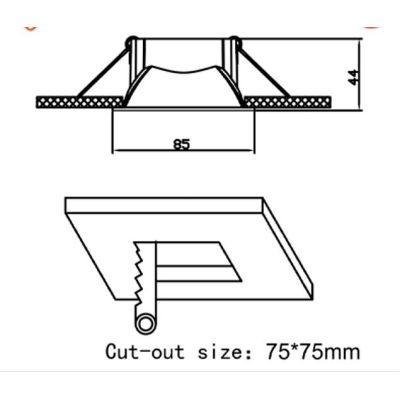 FARETTO DA INCASSO QUADRATO MM 85X85 BIANCO O NERO GHIERA FISSA ANTIABBAGLIAMENTO LAMPADINA GU10 CRISTALENSI LAMPADINE - Cristal