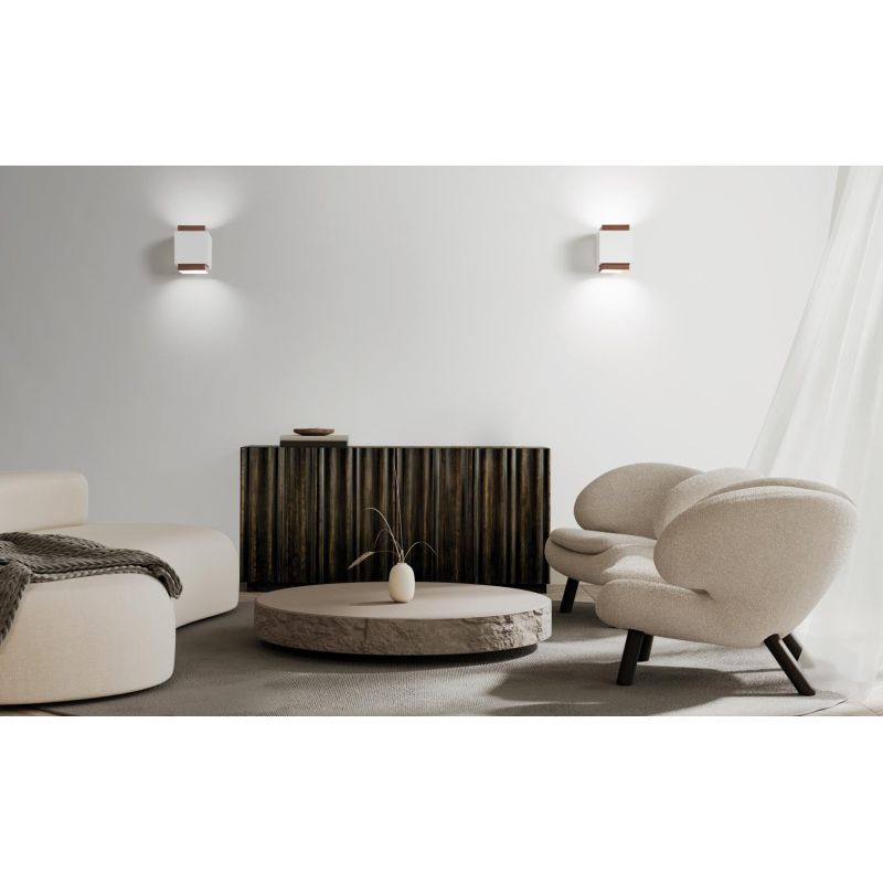 SYME APPLIQUE QUADRATA IN GESSO CON CORNICE IN ALLUMINIO DI 4 COLORI BIEMISSIONE LAMPADINA ATTACCO GX53