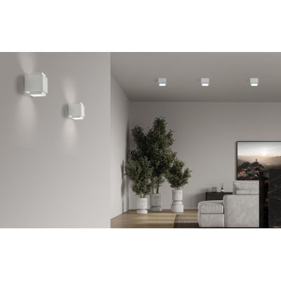 SYME APPLIQUE QUADRATA IN GESSO CON CORNICE IN ALLUMINIO DI 4 COLORI BIEMISSIONE LAMPADINA ATTACCO GX53