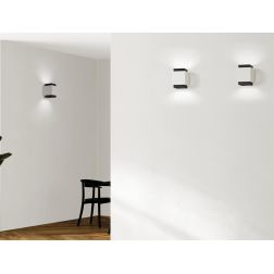SYME APPLIQUE QUADRATA IN GESSO CON CORNICE IN ALLUMINIO DI 4 COLORI BIEMISSIONE LAMPADINA ATTACCO GX53 2