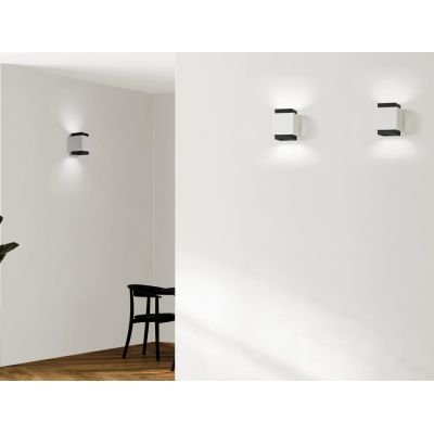 SYME APPLIQUE QUADRATA IN GESSO CON CORNICE IN ALLUMINIO DI 4 COLORI BIEMISSIONE LAMPADINA ATTACCO GX53