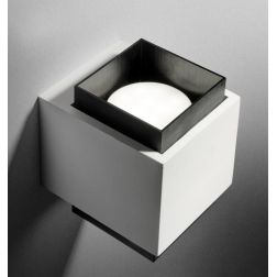 SYME APPLIQUE QUADRATA IN GESSO CON CORNICE IN ALLUMINIO DI 4 COLORI BIEMISSIONE LAMPADINA ATTACCO GX53