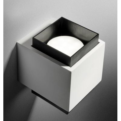 SYME APPLIQUE QUADRATA IN GESSO CON CORNICE IN ALLUMINIO DI 4 COLORI BIEMISSIONE LAMPADINA ATTACCO GX53
