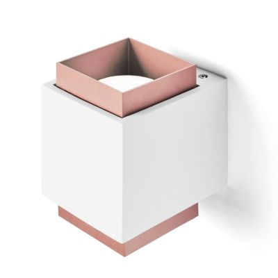 SYME APPLIQUE QUADRATA IN GESSO CON CORNICE IN ALLUMINIO DI 4 COLORI BIEMISSIONE LAMPADINA ATTACCO GX53