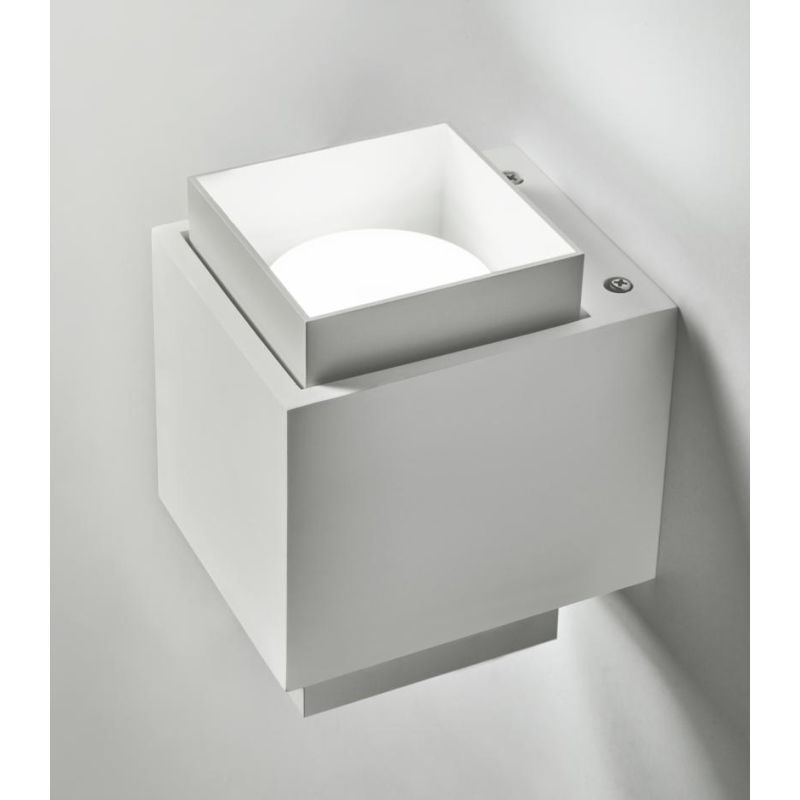 SYME APPLIQUE QUADRATA IN GESSO CON CORNICE IN ALLUMINIO DI 4 COLORI BIEMISSIONE LAMPADINA ATTACCO GX53