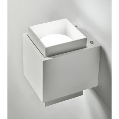 SYME APPLIQUE QUADRATA IN GESSO CON CORNICE IN ALLUMINIO DI 4 COLORI BIEMISSIONE LAMPADINA ATTACCO GX53