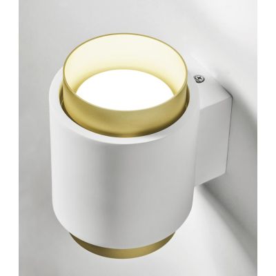 SYME APPLIQUE ROTONDA IN GESSO CON CORNICE IN ALLUMINIO DI 4 COLORI BIEMISSIONE LAMPADINA ATTACCO GX53