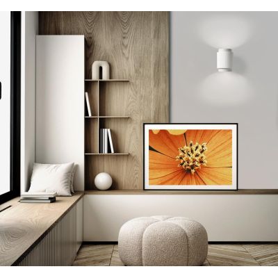 SYME APPLIQUE ROTONDA IN GESSO CON CORNICE IN ALLUMINIO DI 4 COLORI BIEMISSIONE LAMPADINA ATTACCO GX53