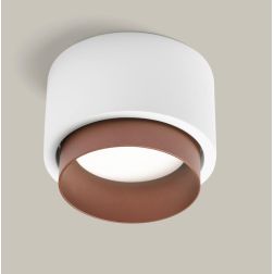 SYME PLAFONIERA ROTONDA IN GESSO CON CORNICE IN ALLUMINIO DI 4 COLORI LAMPADINA ATTACCO GX53