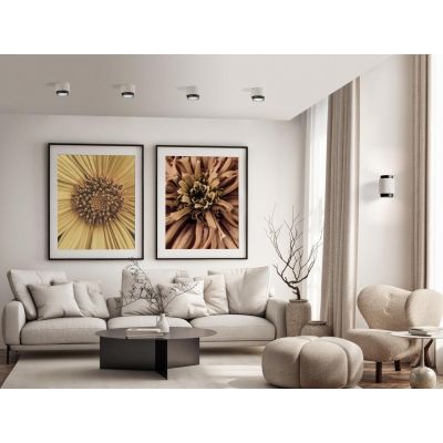 SYME PLAFONIERA ROTONDA IN GESSO CON CORNICE IN ALLUMINIO DI 4 COLORI LAMPADINA ATTACCO GX53