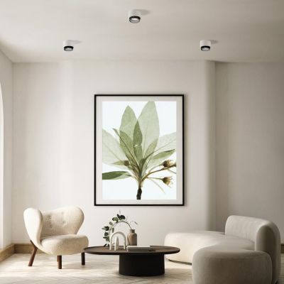 SYME PLAFONIERA ROTONDA IN GESSO CON CORNICE IN ALLUMINIO DI 4 COLORI LAMPADINA ATTACCO GX53