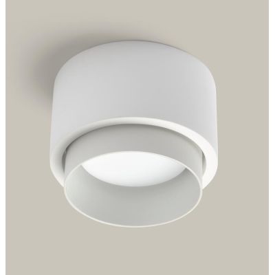SYME PLAFONIERA ROTONDA IN GESSO CON CORNICE IN ALLUMINIO DI 4 COLORI LAMPADINA ATTACCO GX53