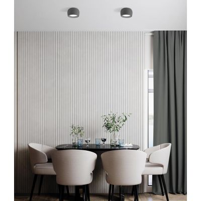 MYSIA 1 PLAFONIERA AD UNA LUCE IN GESSO BIANCO O GRIGIO TONDEGGIANTE LAMPADINA ATTACCO GX53 MODERNA