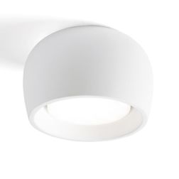 MYSIA 1 PLAFONIERA AD UNA LUCE IN GESSO BIANCO O GRIGIO TONDEGGIANTE LAMPADINA ATTACCO GX53 MODERNA