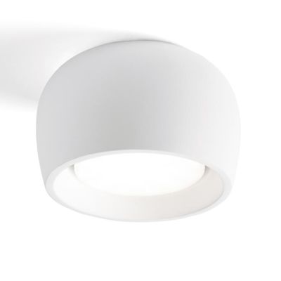 MYSIA 1 PLAFONIERA AD UNA LUCE IN GESSO BIANCO O GRIGIO TONDEGGIANTE LAMPADINA ATTACCO GX53 MODERNA