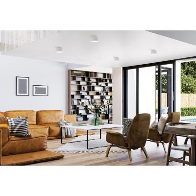 MYSIA 1 PLAFONIERA AD UNA LUCE IN GESSO BIANCO O GRIGIO TONDEGGIANTE LAMPADINA ATTACCO GX53 MODERNA