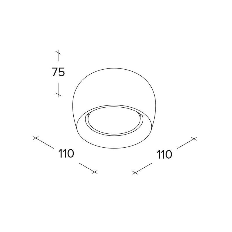 MYSIA 1 PLAFONIERA AD UNA LUCE IN GESSO BIANCO O GRIGIO TONDEGGIANTE LAMPADINA ATTACCO GX53 MODERNA