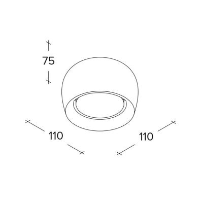 MYSIA 1 PLAFONIERA AD UNA LUCE IN GESSO BIANCO O GRIGIO TONDEGGIANTE LAMPADINA ATTACCO GX53 MODERNA