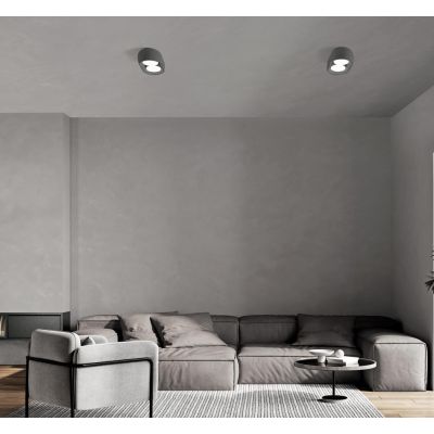 MYSIA 2 PLAFONIERA 2 LUCI IN GESSO BIANCO O GRIGIO TONDEGGIANTE LAMPADINE ATTACCO GX53 MODERNA