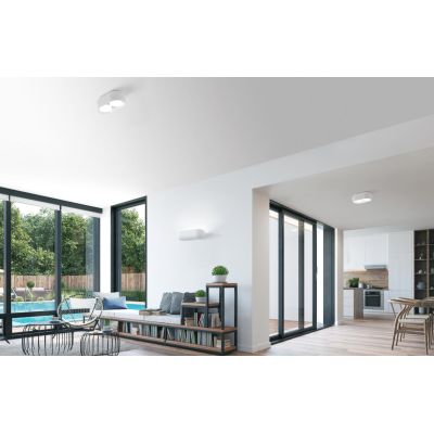 MYSIA 2 PLAFONIERA 2 LUCI IN GESSO BIANCO O GRIGIO TONDEGGIANTE LAMPADINE ATTACCO GX53 MODERNA