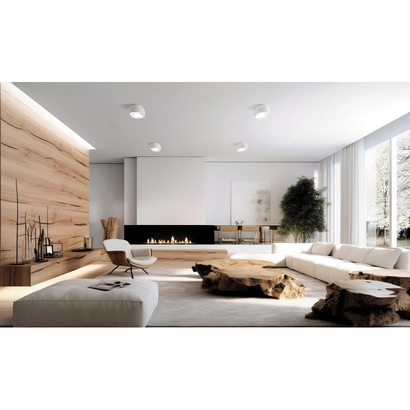 MYSIA 2 PLAFONIERA 2 LUCI IN GESSO BIANCO O GRIGIO TONDEGGIANTE LAMPADINE ATTACCO GX53 MODERNA