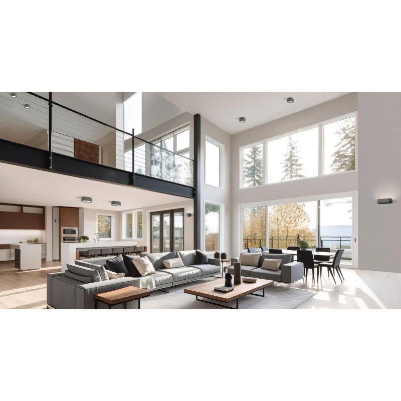 MYSIA 2 PLAFONIERA 2 LUCI IN GESSO BIANCO O GRIGIO TONDEGGIANTE LAMPADINE ATTACCO GX53 MODERNA