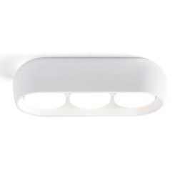 MYSIA 3 PLAFONIERA 3 LUCI IN GESSO BIANCO O GRIGIO TONDEGGIANTE LAMPADINE ATTACCO GX53 MODERNA