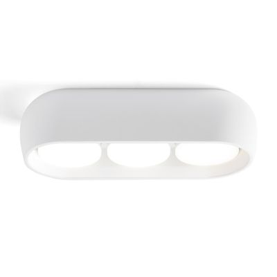 MYSIA 3 PLAFONIERA 3 LUCI IN GESSO BIANCO O GRIGIO TONDEGGIANTE LAMPADINE ATTACCO GX53 MODERNA