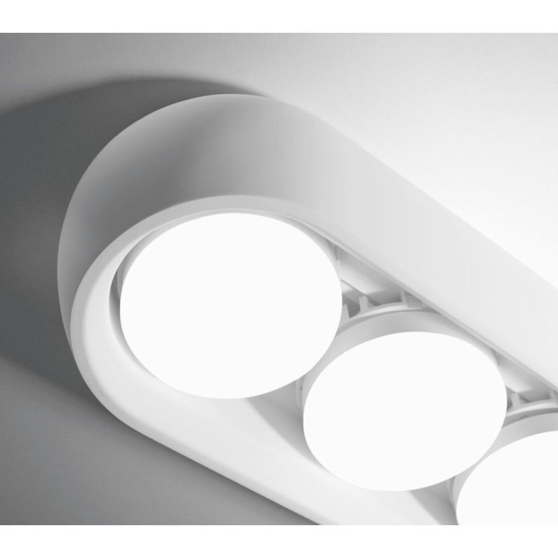 MYSIA 3 PLAFONIERA 3 LUCI IN GESSO BIANCO O GRIGIO TONDEGGIANTE LAMPADINE ATTACCO GX53 MODERNA