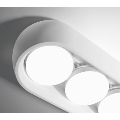 MYSIA 3 PLAFONIERA 3 LUCI IN GESSO BIANCO O GRIGIO TONDEGGIANTE LAMPADINE ATTACCO GX53 MODERNA