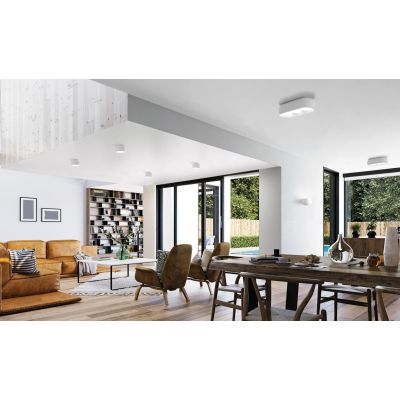 MYSIA 3 PLAFONIERA 3 LUCI IN GESSO BIANCO O GRIGIO TONDEGGIANTE LAMPADINE ATTACCO GX53 MODERNA