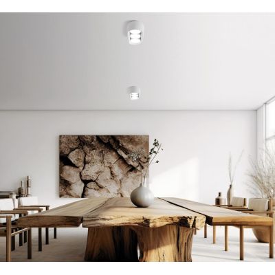 MYSIA 3 PLAFONIERA 3 LUCI IN GESSO BIANCO O GRIGIO TONDEGGIANTE LAMPADINE ATTACCO GX53 MODERNA