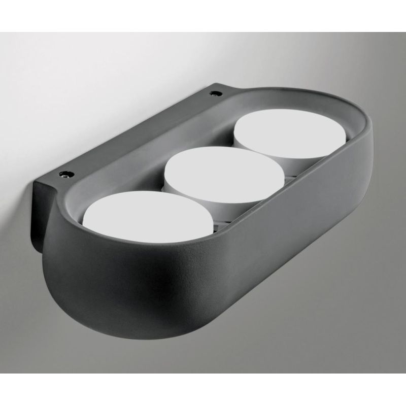 MYSIA 3 APPLIQUE 3 LUCI IN GESSO BIANCO O GRIGIO TONDEGGIANTE LAMPADINE ATTACCO GX53 MODERNA