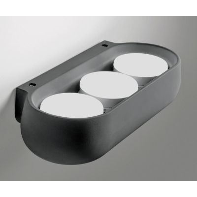 MYSIA 3 APPLIQUE 3 LUCI IN GESSO BIANCO O GRIGIO TONDEGGIANTE LAMPADINE ATTACCO GX53 MODERNA