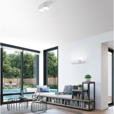 MYSIA 3 APPLIQUE 3 LUCI IN GESSO BIANCO O GRIGIO TONDEGGIANTE LAMPADINE ATTACCO GX53 MODERNA