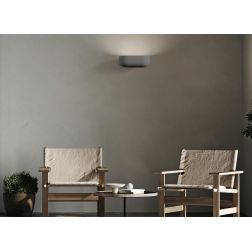 MYSIA 2 APPLIQUE 2 LUCI IN GESSO BIANCO O GRIGIO TONDEGGIANTE LAMPADINE ATTACCO GX53 MODERNA 2