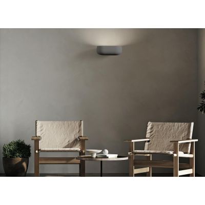 MYSIA 2 APPLIQUE 2 LUCI IN GESSO BIANCO O GRIGIO TONDEGGIANTE LAMPADINE ATTACCO GX53 MODERNA