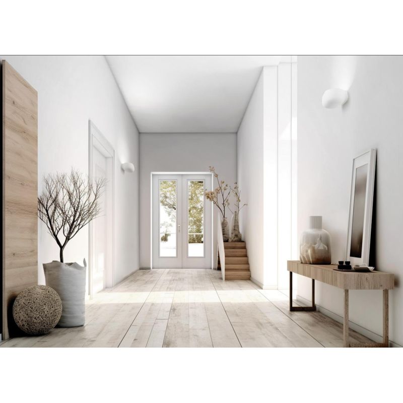 MYSIA 2 APPLIQUE 2 LUCI IN GESSO BIANCO O GRIGIO TONDEGGIANTE LAMPADINE ATTACCO GX53 MODERNA