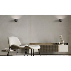 MYSIA 1 APPLIQUE TONDEGGIANTE IN GESSO BIANCO O GRIGIO LAMPADINA ATTACCO GX53 MODERNA 2