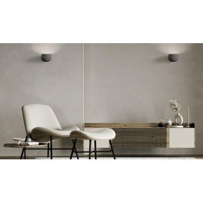 MYSIA 1 APPLIQUE TONDEGGIANTE IN GESSO BIANCO O GRIGIO LAMPADINA ATTACCO GX53 MODERNA