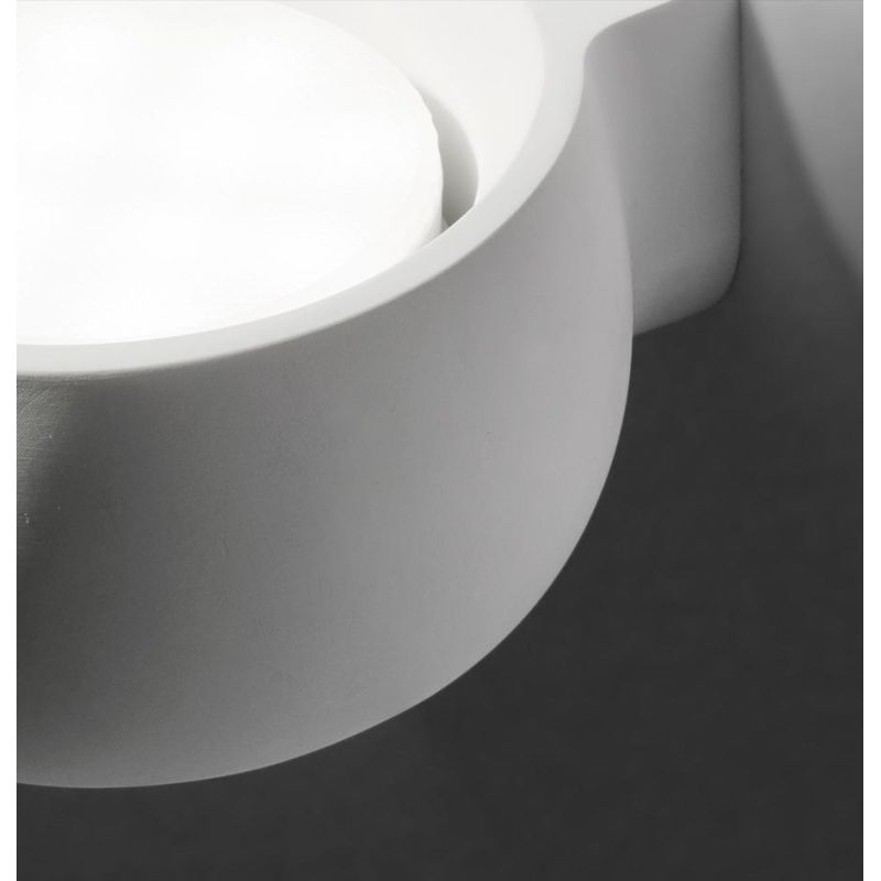 MYSIA 1 APPLIQUE TONDEGGIANTE IN GESSO BIANCO O GRIGIO LAMPADINA ATTACCO GX53 MODERNA