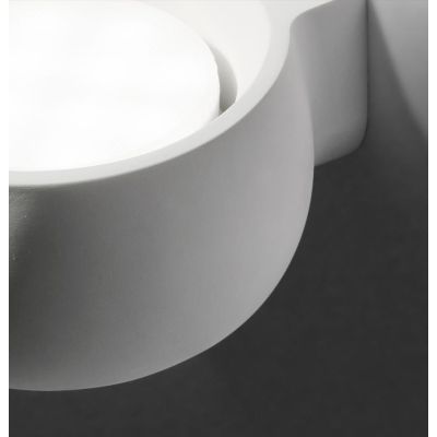 MYSIA 1 APPLIQUE TONDEGGIANTE IN GESSO BIANCO O GRIGIO LAMPADINA ATTACCO GX53 MODERNA