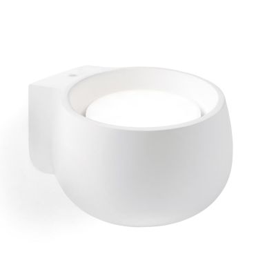 MYSIA 1 APPLIQUE TONDEGGIANTE IN GESSO BIANCO O GRIGIO LAMPADINA ATTACCO GX53 MODERNA