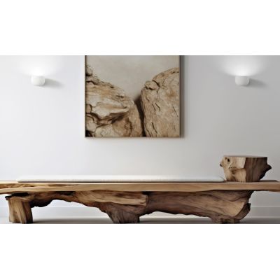 MYSIA 1 APPLIQUE TONDEGGIANTE IN GESSO BIANCO O GRIGIO LAMPADINA ATTACCO GX53 MODERNA