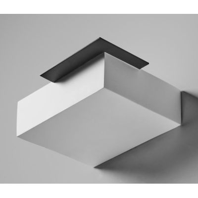 MILET APPLIQUE MODERNA IN GESSO BIANCO CON ELEMENTO IN ALLUMINIO GRIGIO LAMPADINA ATTACCO GX53