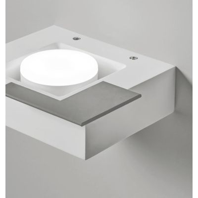MILET APPLIQUE MODERNA IN GESSO BIANCO CON ELEMENTO IN ALLUMINIO GRIGIO LAMPADINA ATTACCO GX53
