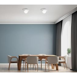 CICLADI PICCOLA PLAFONIERA 1 LUCE ROTONDA IN GESSO CON DIFFUSORE IN VETRO LAMPADINA ATTACCO GX53 2