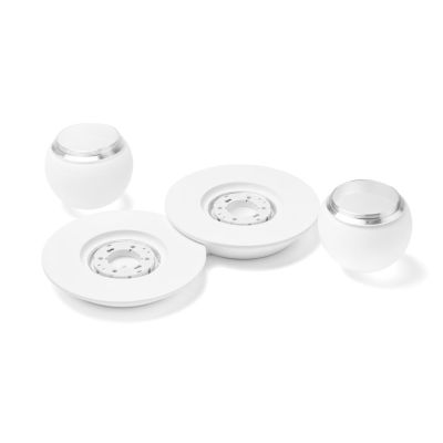 CICLADI PLAFONIERA 2 LUCI TONDEGGIANTE IN GESSO CON DIFFUSORI IN VETRO LAMPADINE ATTACCO GX53