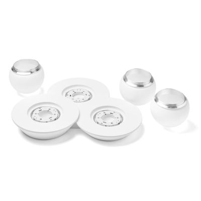 CICLADI PLAFONIERA 3 LUCI TONDEGGIANTE IN GESSO CON DIFFUSORI IN VETRO LAMPADINE ATTACCO GX53