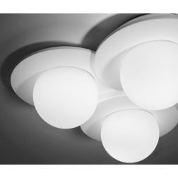 CICLADI PLAFONIERA 3 LUCI TONDEGGIANTE IN GESSO CON DIFFUSORI IN VETRO LAMPADINE ATTACCO GX53 2